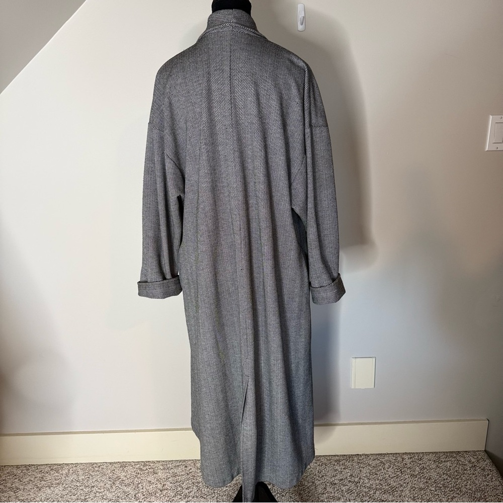 Herringbone Chevron Pattern Sweater Coat Duster Oversized Coatigan Size Large XL - Picture 9 of 12